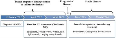 Major response of a peritoneal mesothelioma to nivolumab and ipilimumab: a case report, molecular analysis and review of literature